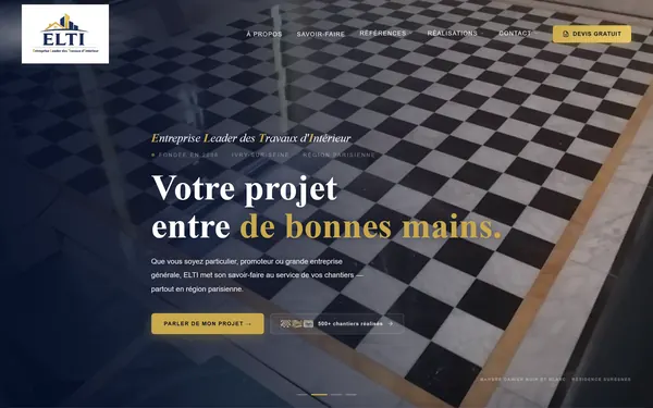 Le premier écran de sarlelti.fr sur ordinateur
