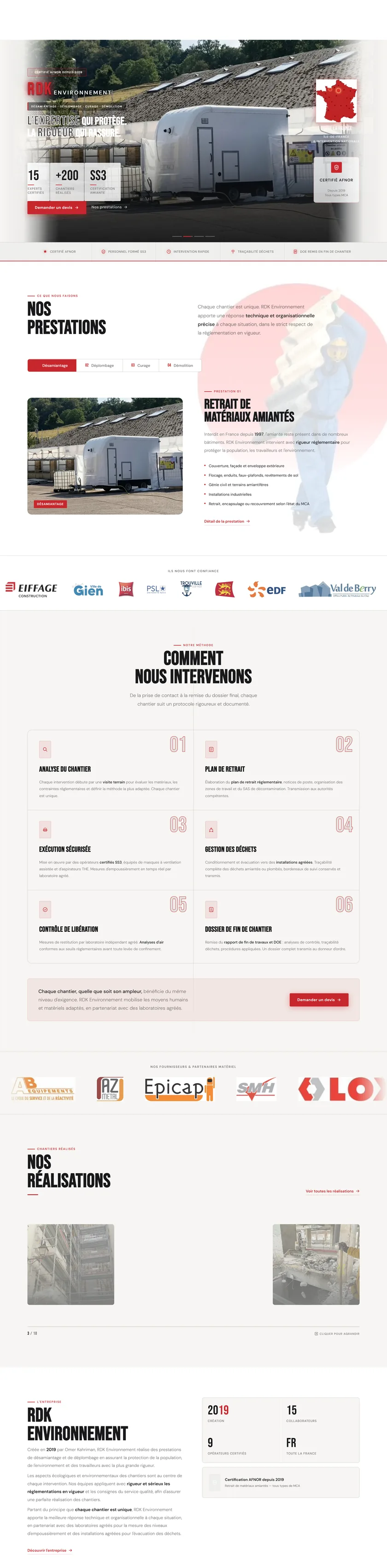 Le site rdkenvironnement.fr, vu sur ordinateur